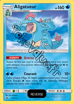 Carte Pokémon Aligatueur  Reverse n°24 de la série Majesté des Dragons