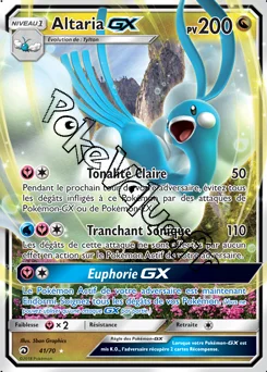 Carte Pokémon Altaria GX  n°41 de la série Majesté des Dragons