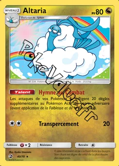 Carte Pokémon Altaria  n°40 de la série Majesté des Dragons