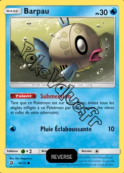 Carte Pokémon Barpau Reverse n°28 de la série Majesté des Dragons
