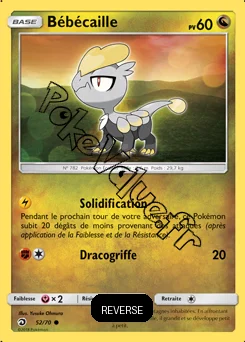 Carte Pokémon Bébécaille Reverse n°52 de la série Majesté des Dragons