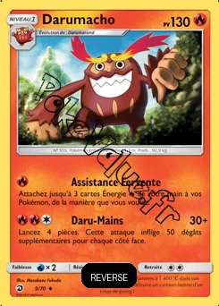 Carte Pokémon Darumacho Reverse n°9 de la série Majesté des Dragons