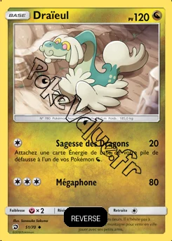 Carte Pokémon Draïeul Reverse n°51 de la série Majesté des Dragons
