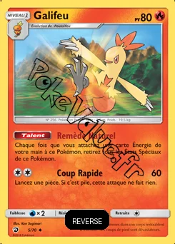 Carte Pokémon Galifeu Reverse n°5 de la série Majesté des Dragons