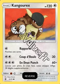 Carte Pokémon Kangourex  Reverse n°55 de la série Majesté des Dragons