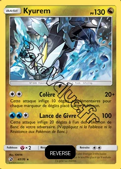 Carte Pokémon Kyurem  Reverse n°47 de la série Majesté des Dragons