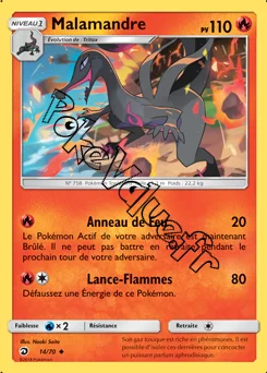 Carte Pokémon Malamandre n°14 de la série Majesté des Dragons