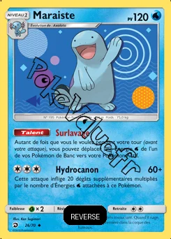 Carte Pokémon Maraiste Reverse n°26 de la série Majesté des Dragons