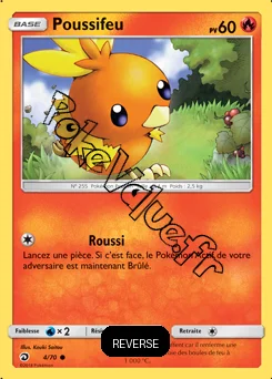 Carte Pokémon Poussifeu  Reverse n°4 de la série Majesté des Dragons