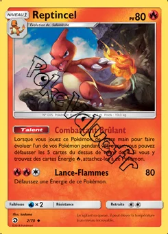 Carte Pokémon Reptincel n°2 de la série Majesté des Dragons