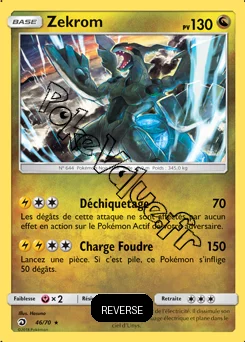 Carte Pokémon Zekrom  Reverse n°46 de la série Majesté des Dragons