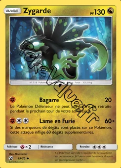 Carte Pokémon Zygarde  n°49 de la série Majesté des Dragons