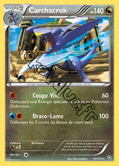 Carte Pokémon Carchacrok n°90 de la série Dragons Exaltés