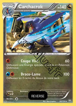 Carte Pokémon Carchacrok Reverse n°90 de la série Dragons Exaltés
