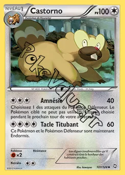 Carte Pokémon Castorno n°107 de la série Dragons Exaltés