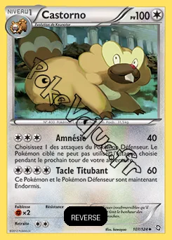 Carte Pokémon Castorno Reverse n°107 de la série Dragons Exaltés