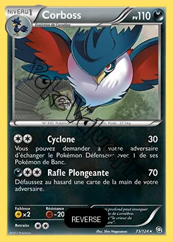 Carte Pokémon Corboss Reverse n°73 de la série Dragons Exaltés