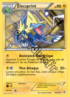 Carte Pokémon Élecsprint n°44 de la série Dragons Exaltés