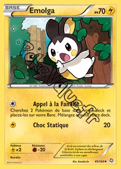 Carte Pokémon Emolga  n°45 de la série Dragons Exaltés