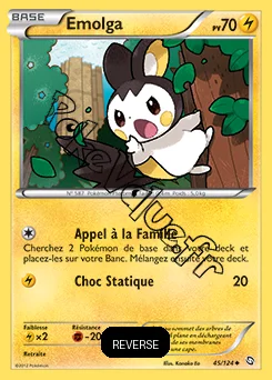 Carte Pokémon Emolga  Reverse n°45 de la série Dragons Exaltés