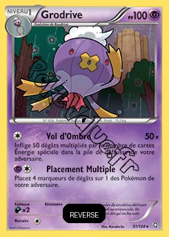Carte Pokémon Grodrive Reverse n°51 de la série Dragons Exaltés