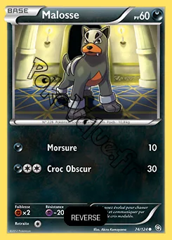 Carte Pokémon Malosse Reverse n°74 de la série Dragons Exaltés