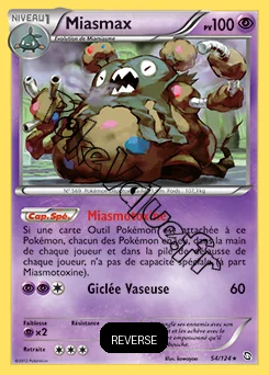 Carte Pokémon Miasmax Reverse n°54 de la série Dragons Exaltés