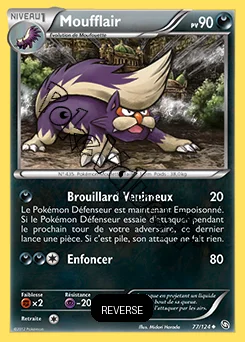 Carte Pokémon Moufflair Reverse n°77 de la série Dragons Exaltés