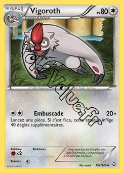 Carte Pokémon Vigoroth  n°102 de la série Dragons Exaltés