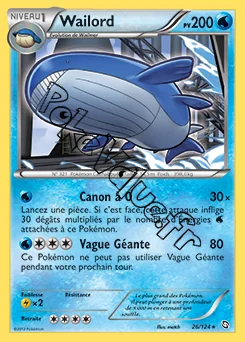 Carte Pokémon Wailord  n°26 de la série Dragons Exaltés