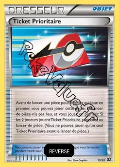 Carte Pokémon Ticket Prioritaire Reverse n°19 de la série Coffre des Dragons