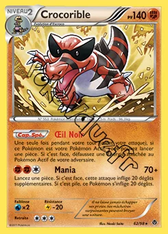 Carte Pokémon Crocorible n°62 de la série Pouvoirs Émergents