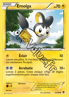 Carte Pokémon Emolga  n°32 de la série Pouvoirs Émergents