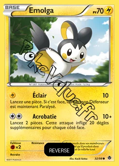 Carte Pokémon Emolga  Reverse n°32 de la série Pouvoirs Émergents