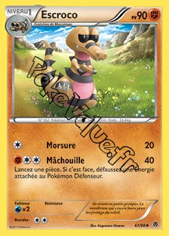Carte Pokémon Escroco n°61 de la série Pouvoirs Émergents