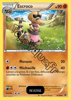 Carte Pokémon Escroco Reverse n°61 de la série Pouvoirs Émergents