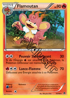 Carte Pokémon Flamoutan n°19 de la série Pouvoirs Émergents