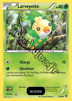 Carte Pokémon Larveyette Reverse n°3 de la série Pouvoirs Émergents