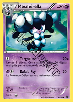 Carte Pokémon Mesmérrella n°45 de la série Pouvoirs Émergents