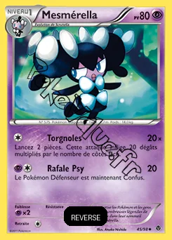 Carte Pokémon Mesmérrella Reverse n°45 de la série Pouvoirs Émergents