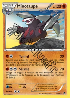 Carte Pokémon Minotaupe n°57 de la série Pouvoirs Émergents