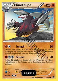 Carte Pokémon Minotaupe Reverse n°57 de la série Pouvoirs Émergents