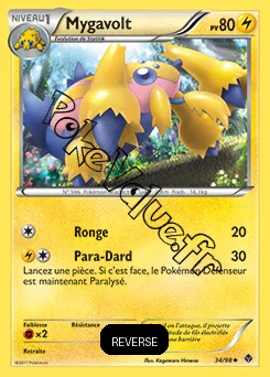 Carte Pokémon Mygavolt Reverse n°34 de la série Pouvoirs Émergents