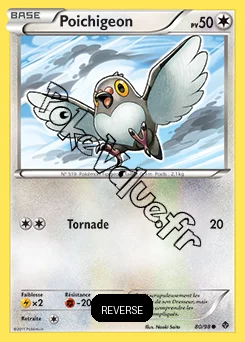 Carte Pokémon Poichigeon Reverse n°80 de la série Pouvoirs Émergents