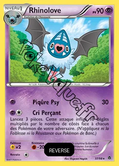 Carte Pokémon Rhinolove Reverse n°37 de la série Pouvoirs Émergents