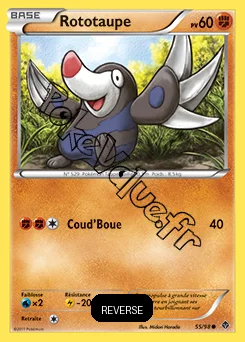 Carte Pokémon Rototaupe  Reverse n°55 de la série Pouvoirs Émergents
