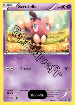 Carte Pokémon Scrutella  Reverse n°44 de la série Pouvoirs Émergents
