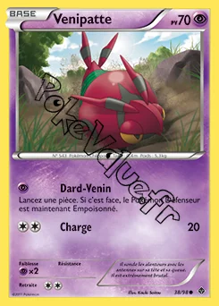 Carte Pokémon Venipatte n°38 de la série Pouvoirs Émergents