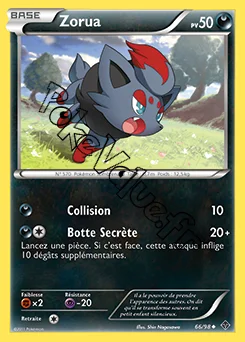Carte Pokémon Zorua  n°66 de la série Pouvoirs Émergents