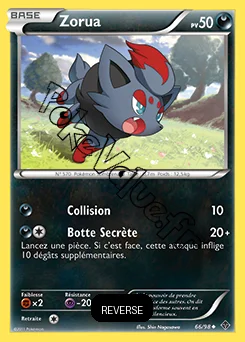 Carte Pokémon Zorua  Reverse n°66 de la série Pouvoirs Émergents